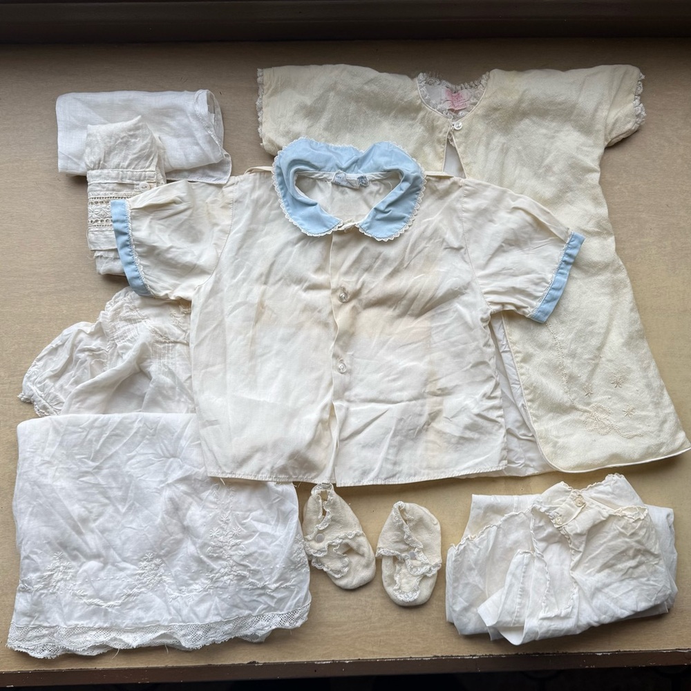 Vintage Baby Doll child clothes Bullocks Pasadena 5 pieces embroidery lace AS IS